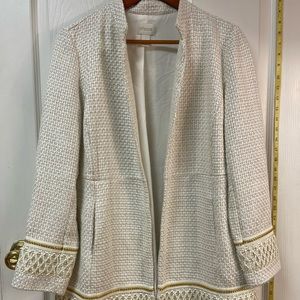 Chico’s cream open front jacket coat blazer size 1